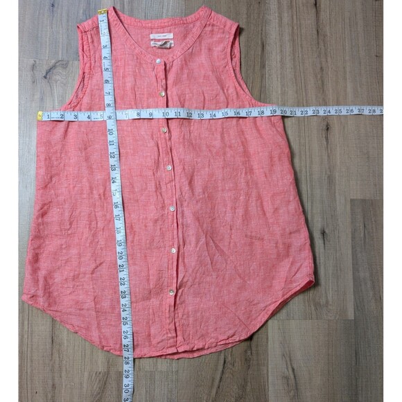 Christian Siriano Blouse 100% Linen Size M Pink Shirt Tunic Sleeveless EUC - Picture 8 of 8